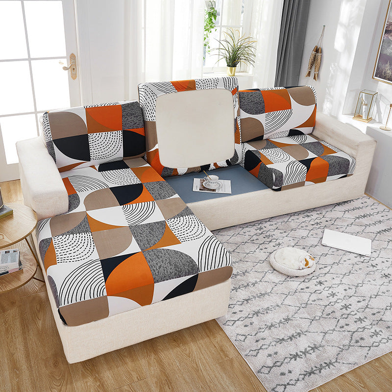 Sectional Sofa Seat Cover Stretch Caline Printed Geometry-Single Length 50 63