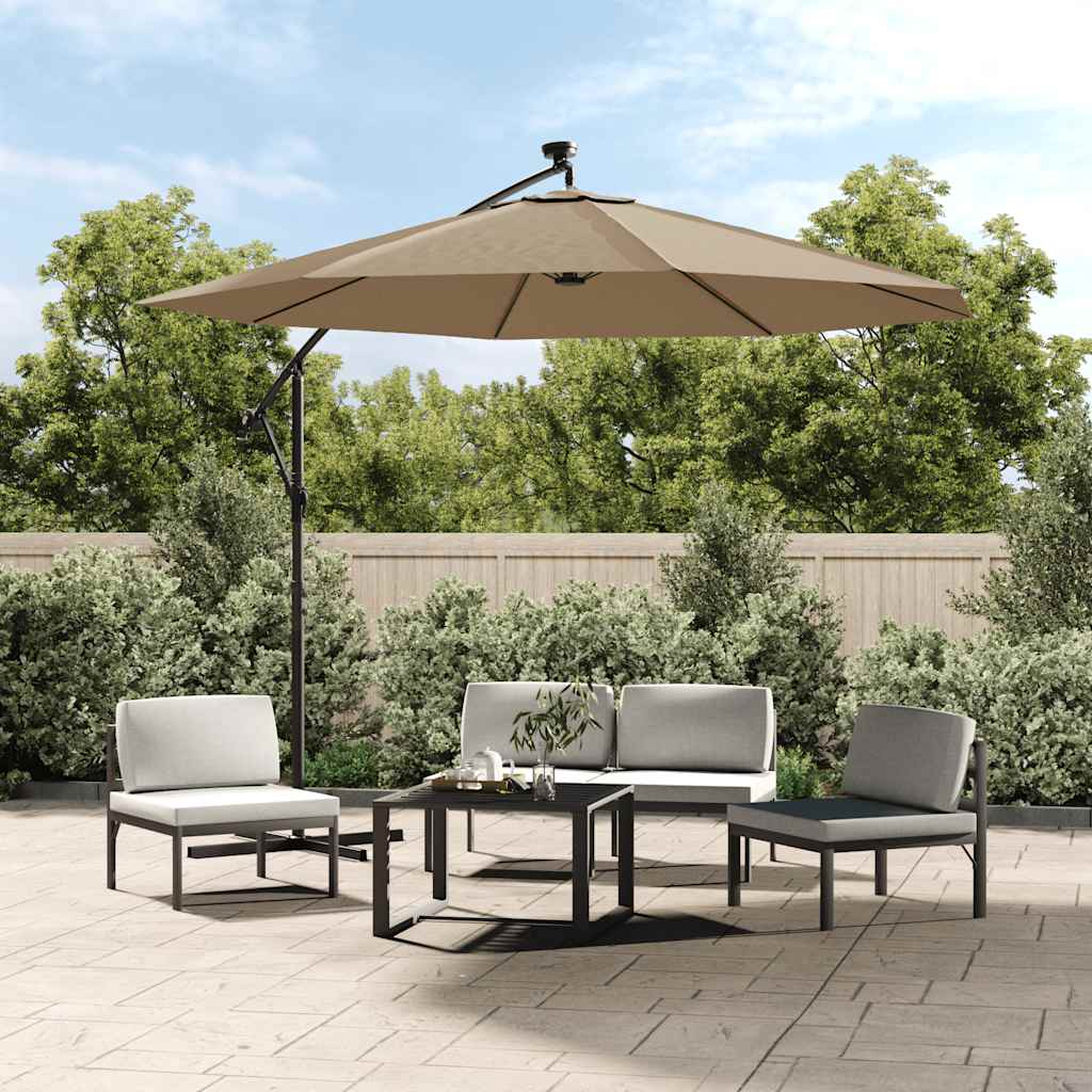 Parasol Replacement Cover UV-Resistant ELODIE Taupe-350 cm