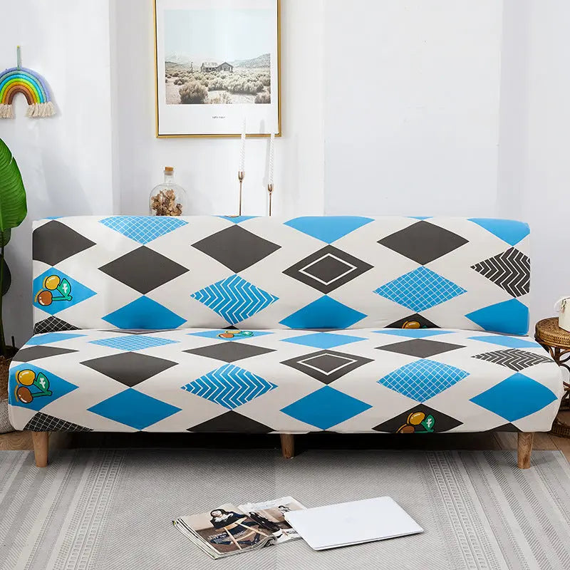 Futon Cover Printed Stretchable LUMIÈRE Cherry Grid-Sofa Cover