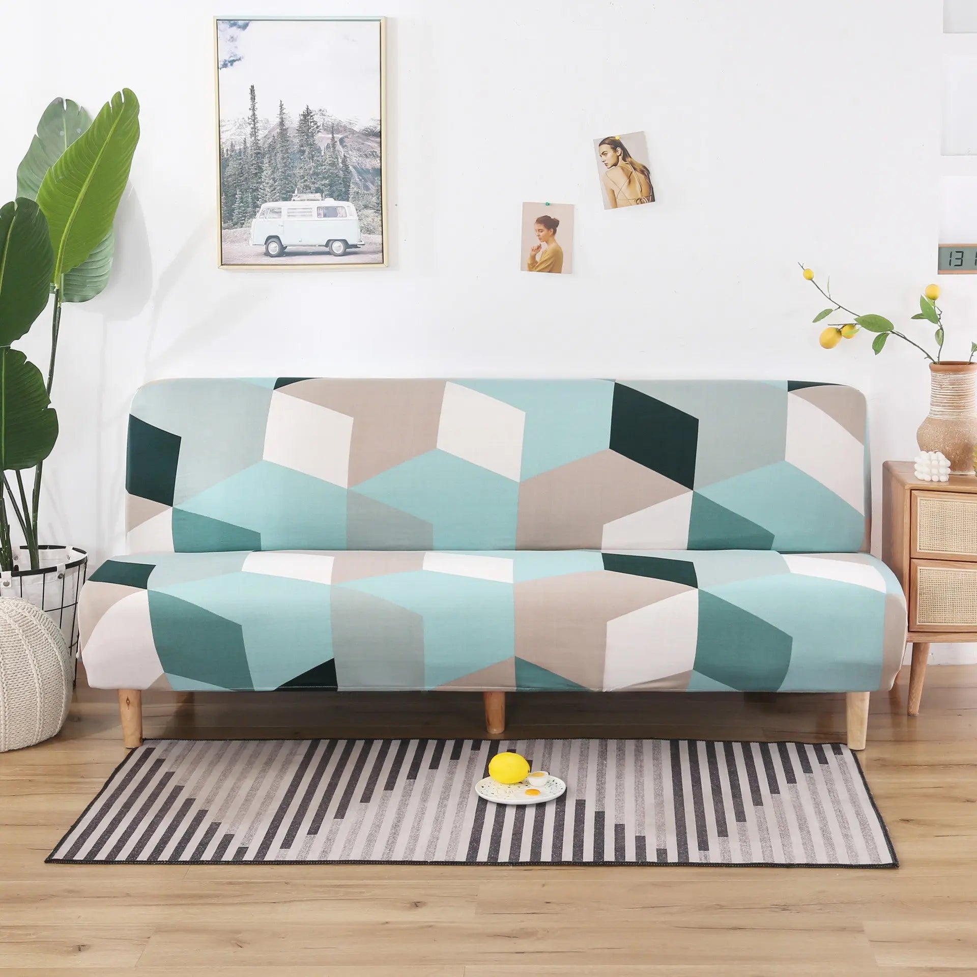Futon Cover Printed Stretchable LUMIÈRE Style-Sofa Cover