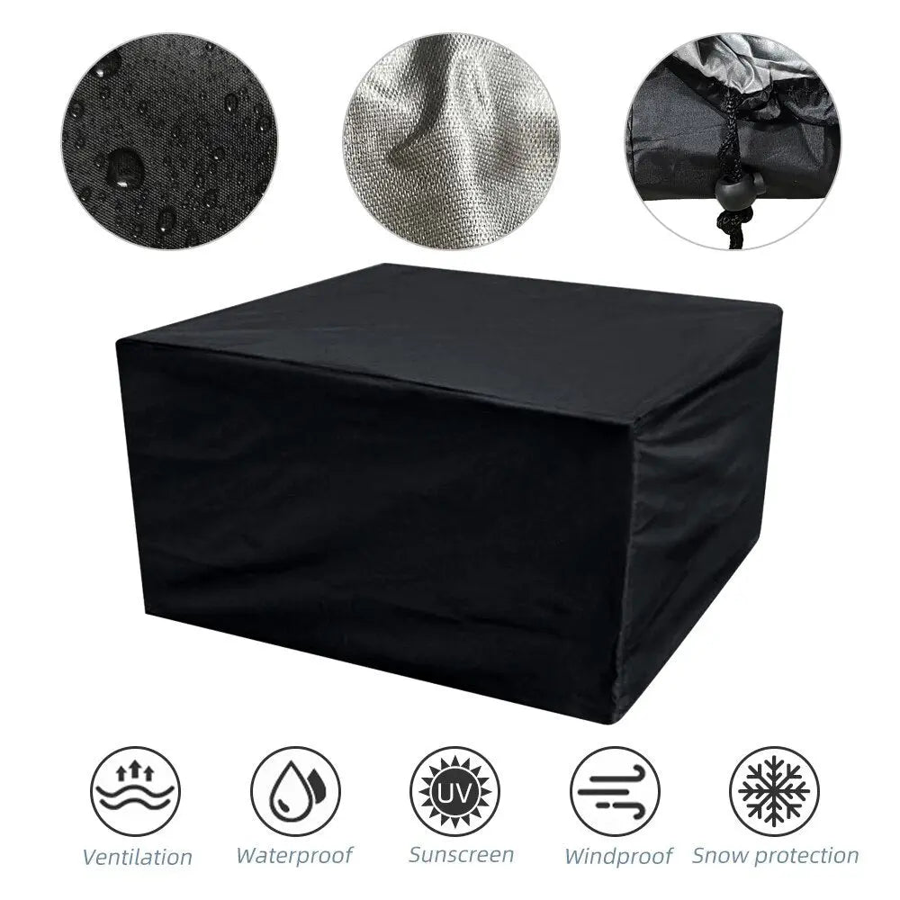 Garden Table Protector Waterproof ECLARA Black-270x180x89cm
