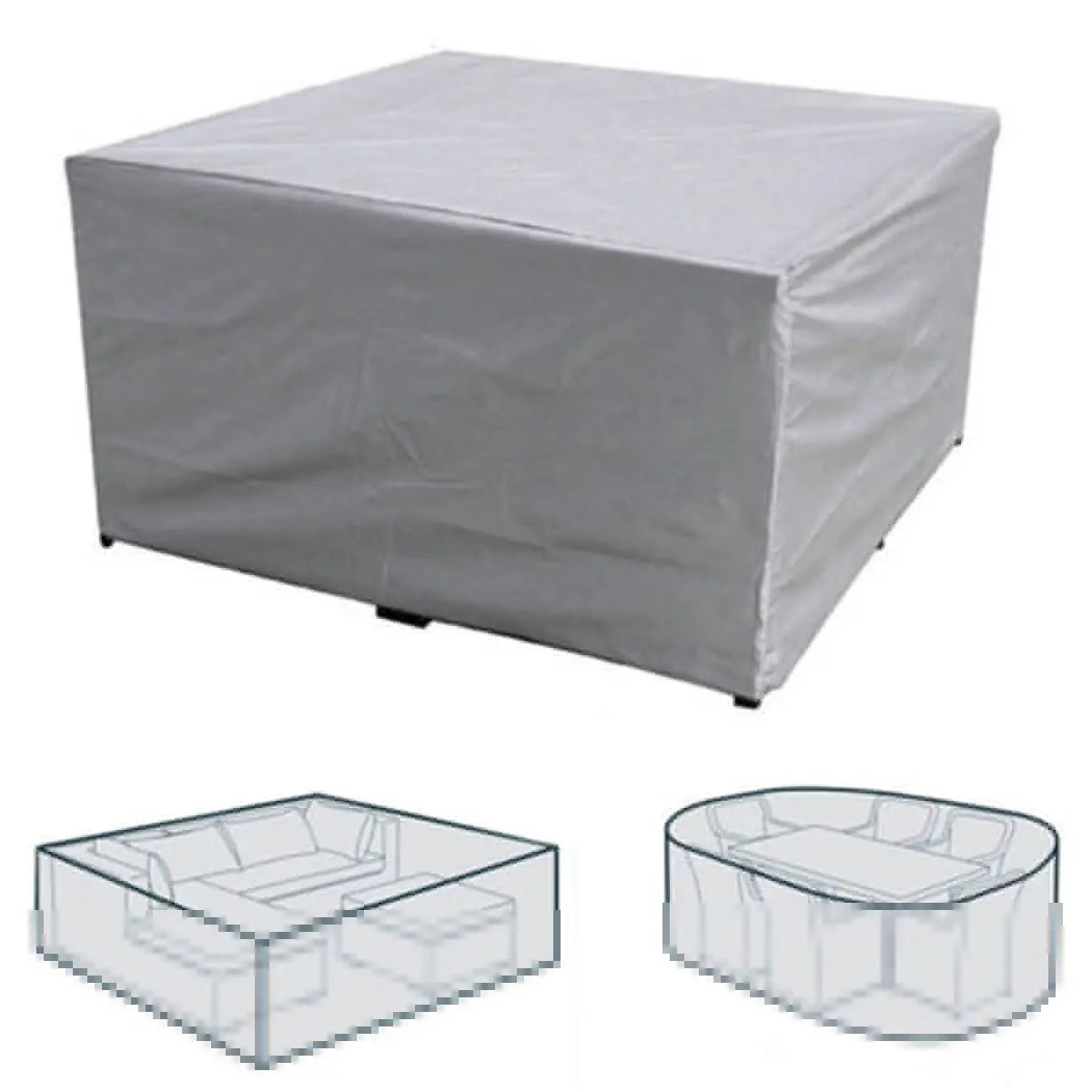 Garden Table Protector Waterproof ECLARA Silver-123x61x72cm