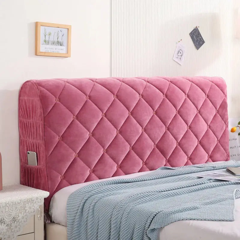 Headboard Covers Velvet Protective LAURENTI Bean paste-2.1m