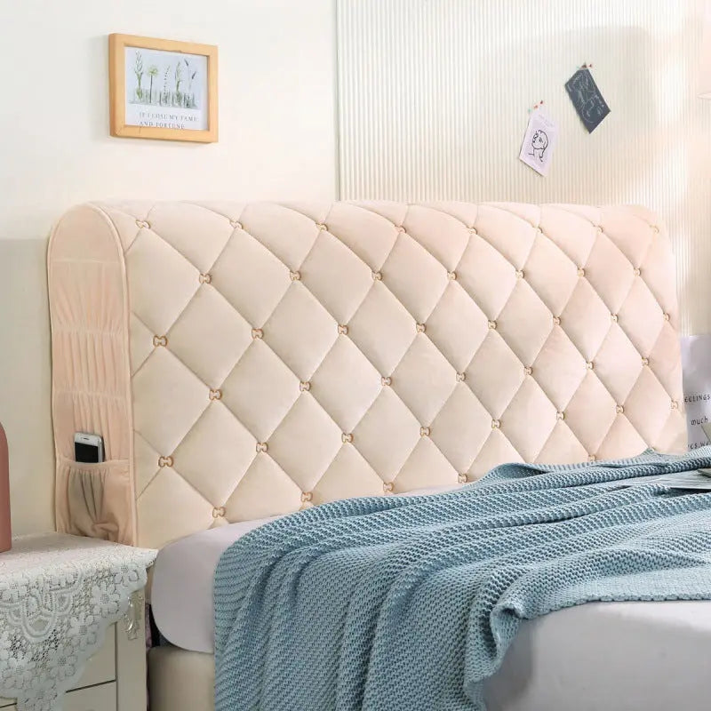 Headboard Covers Velvet Protective LAURENTI Beige-1.9m
