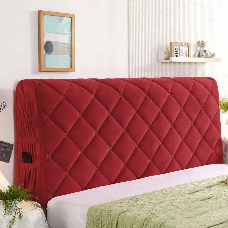 Headboard Covers Velvet Protective LAURENTI Bright red-2.2m