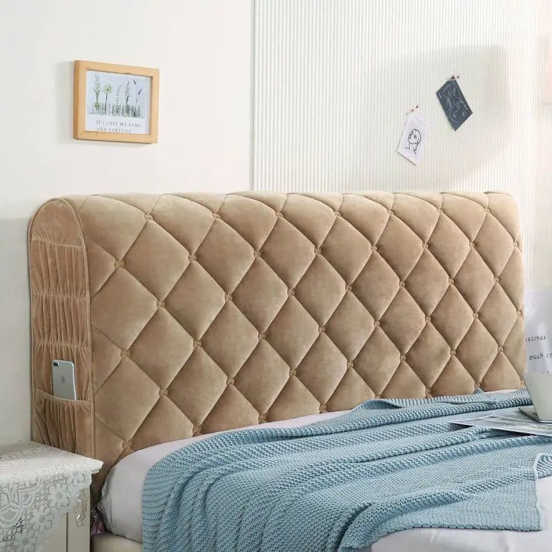 Headboard Covers Velvet Protective LAURENTI Coffee-2.2m