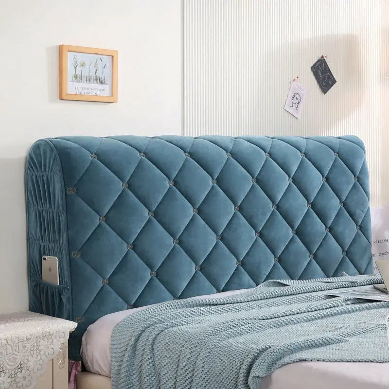Headboard Covers Velvet Protective LAURENTI Lake blue-2.0m