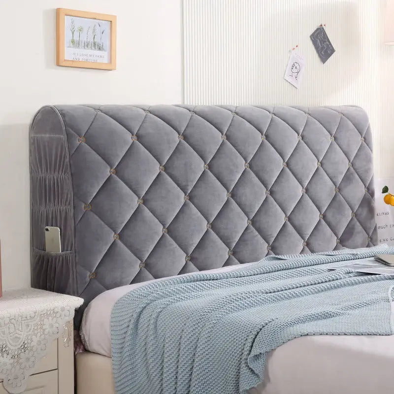 Headboard Covers Velvet Protective LAURENTI Light Grey-2.3m