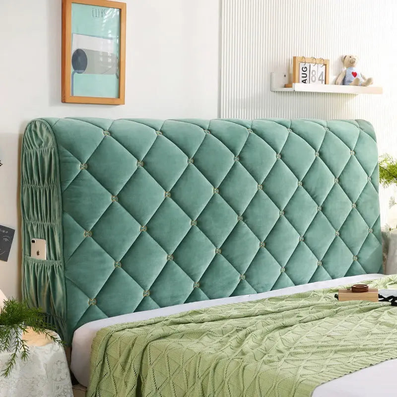 Headboard Covers Velvet Protective LAURENTI Mica green-2.3m