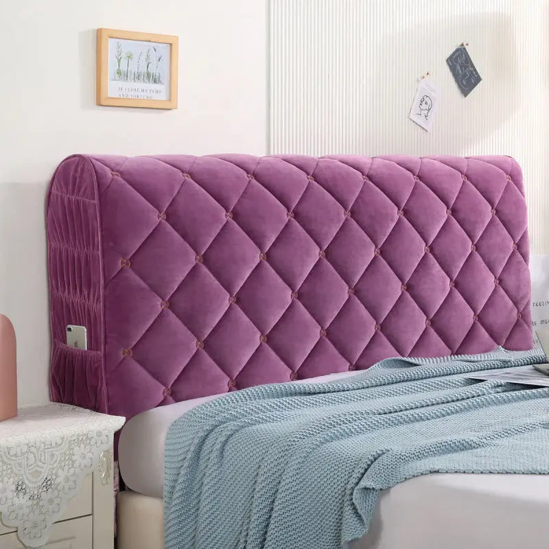 Headboard Covers Velvet Protective LAURENTI Purple-2.3m