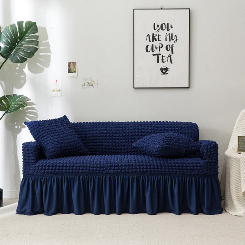 Lace Sofa Cover Pet-Friendly LUCETTE Dark Blue-Pillowcase 2pcs