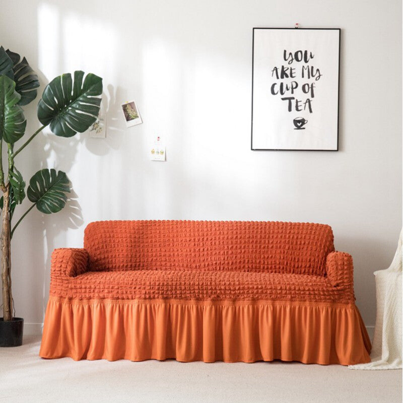 Lace Sofa Cover Pet-Friendly LUCETTE Orange-1 seater