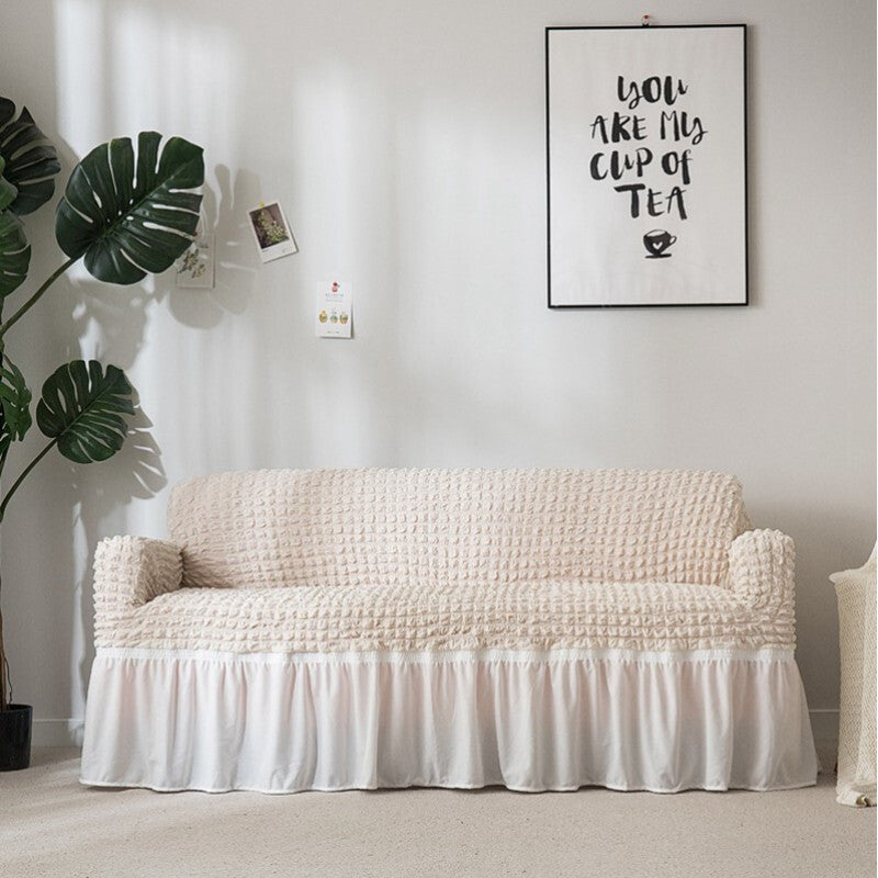 Lace Sofa Cover Pet-Friendly LUCETTE White-2 seater