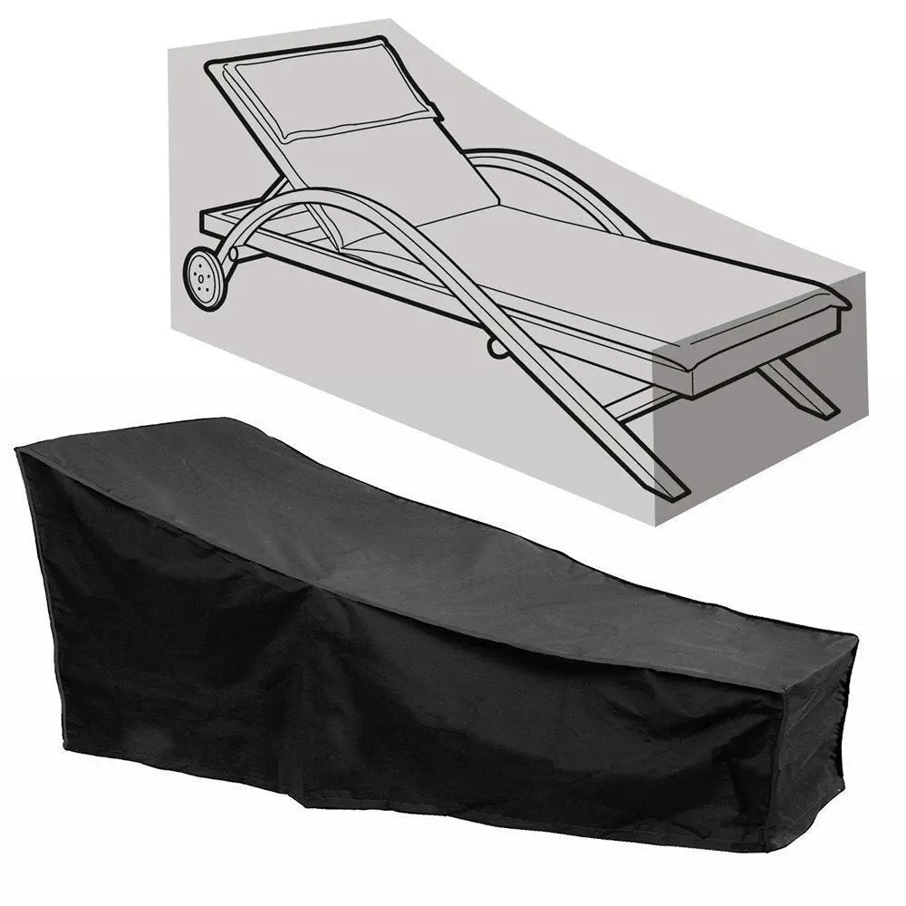 Lounge Chair Covers Waterproof Taffeta PLUVIARE Black