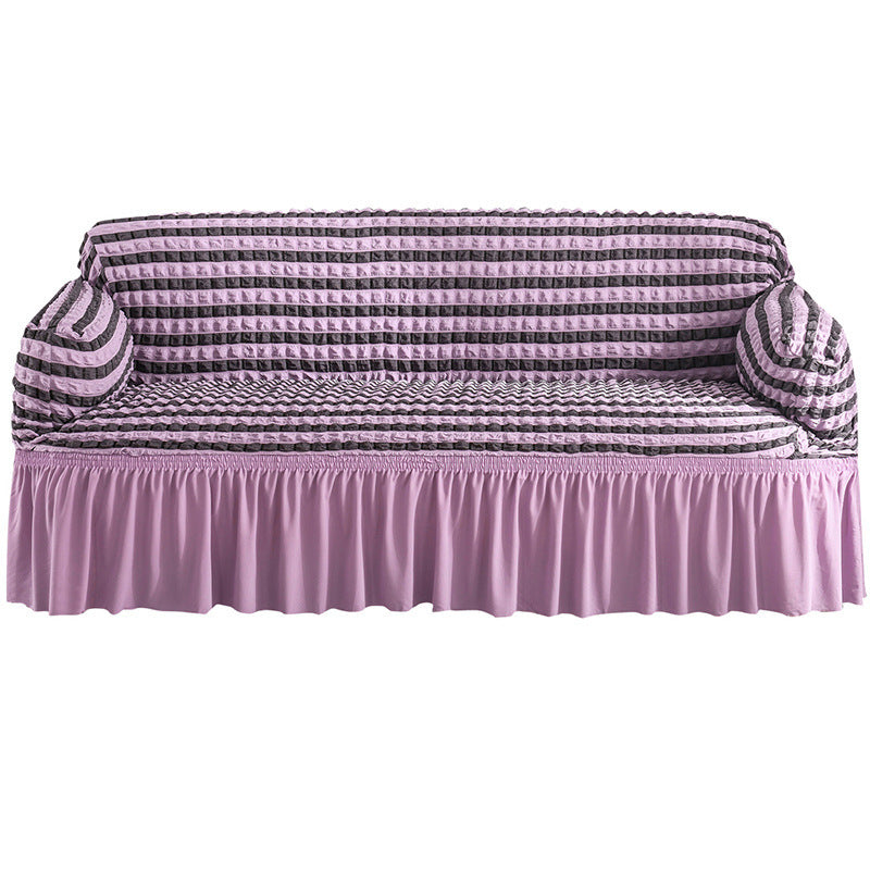 Loveseat Cover Seersucker Pet-Friendly CELINEA Purple-L