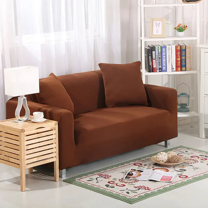 Loveseat Cover Stretch Floral Luneva Brown-90to140cm