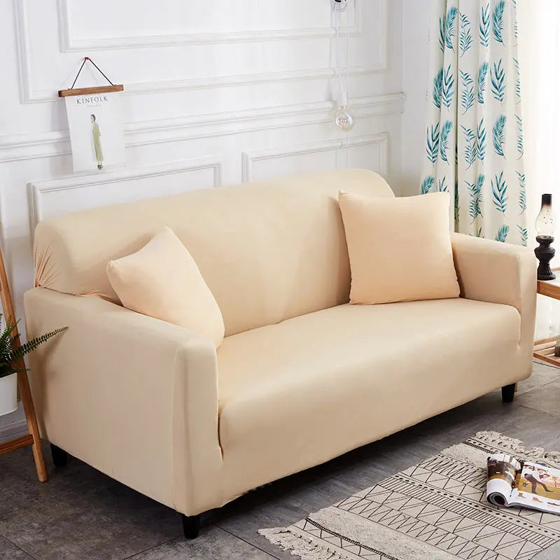 Loveseat Cover Stretch Floral Luneva Light yellow-90to140cm