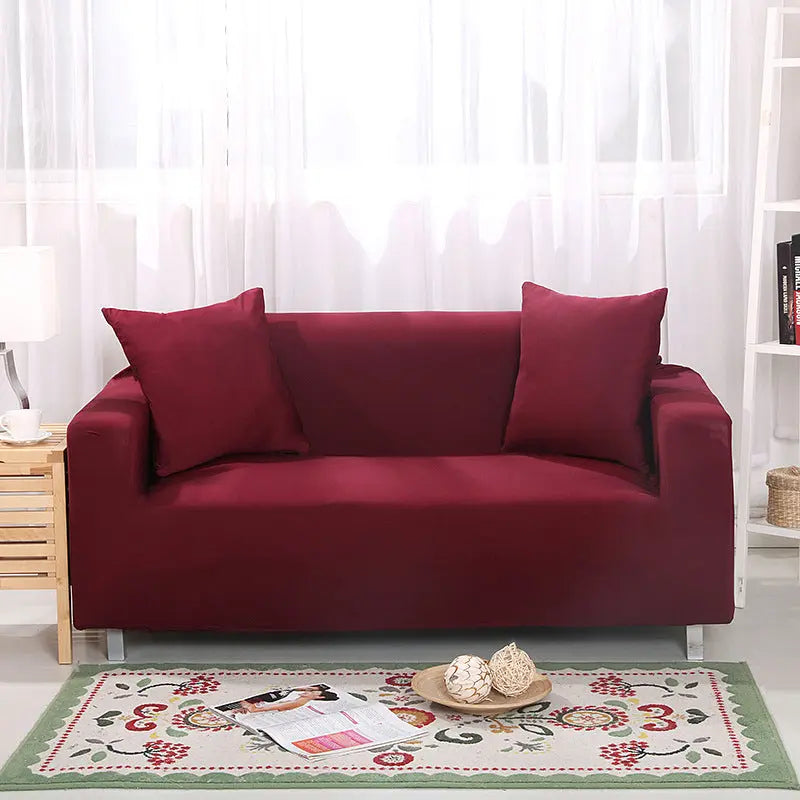 Loveseat Cover Stretch Floral Luneva Red wine-145to185cm