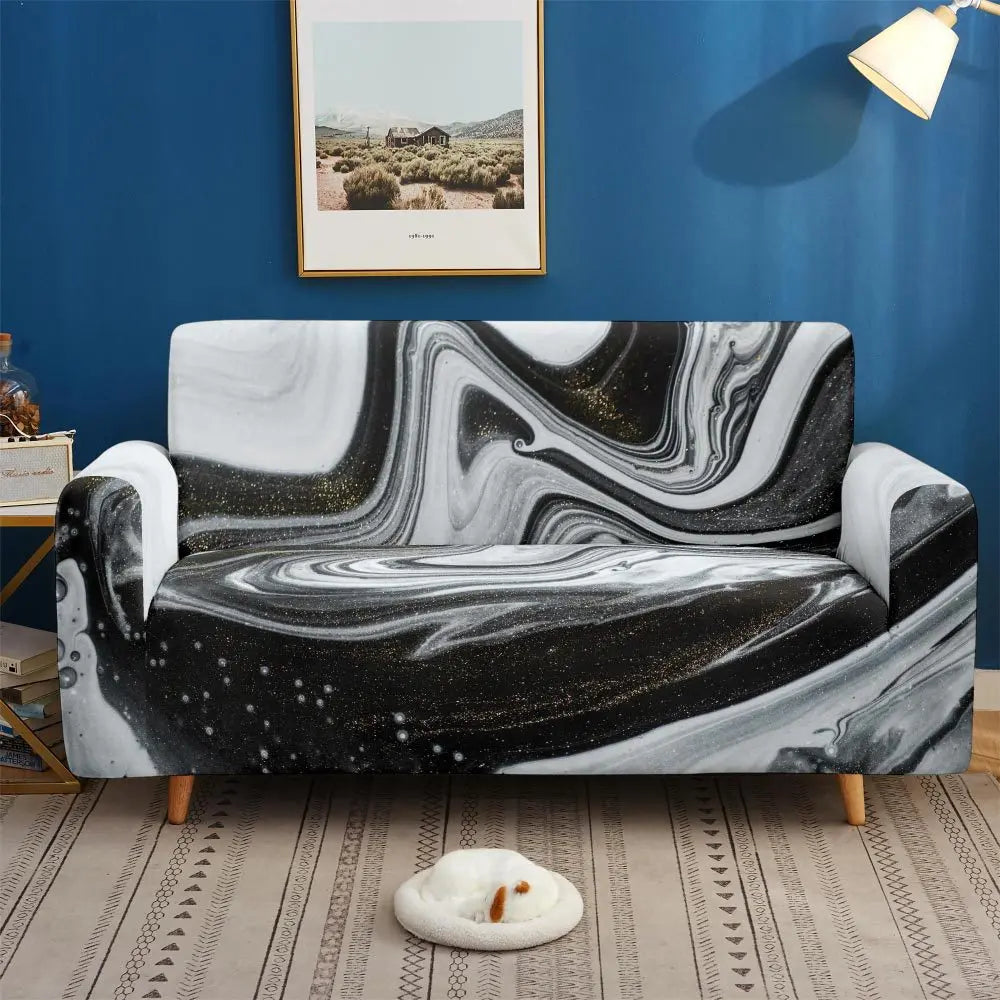 Loveseat Cover Stretch Non-Slip Fleuris K-90x140cm
