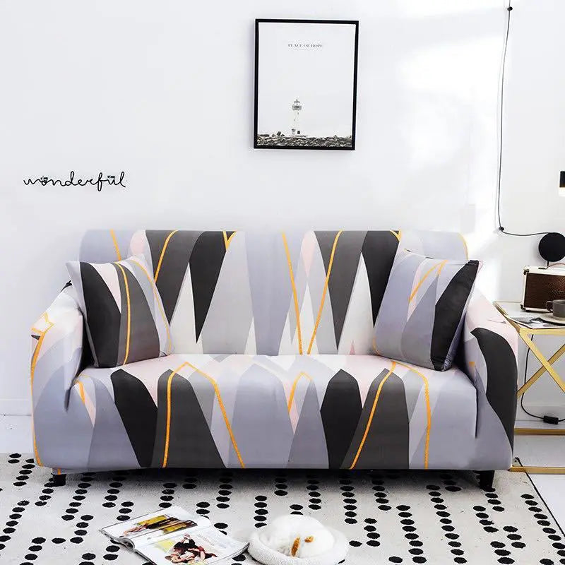Loveseat Cover Stretch Pet-Friendly LUMIÈRE Classic ripple-Single seat 90 140cm-Without pillowcase