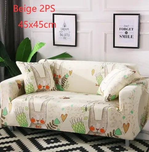 Loveseat Covers Cartoon Cloth LUMERE Beige 2PS-45x45cm
