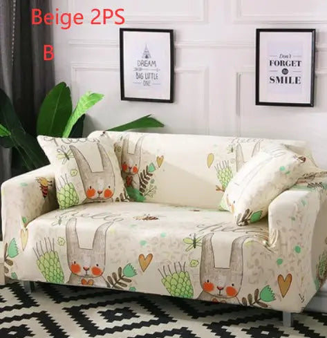 Loveseat Covers Cartoon Cloth LUMERE Beige 2PS-B