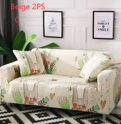 Loveseat Covers Cartoon Cloth LUMERE Beige 2PS-C