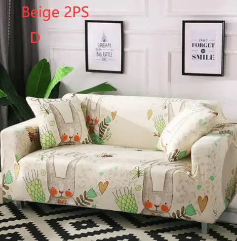 Loveseat Covers Cartoon Cloth LUMERE Beige 2PS-D