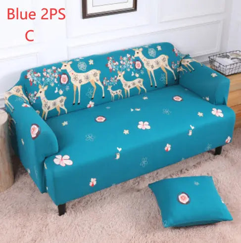 Loveseat Covers Cartoon Cloth LUMERE Blue 2PS-C