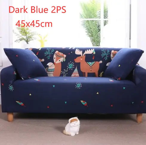 Loveseat Covers Cartoon Cloth LUMERE Dark Blue 2PS-45x45cm