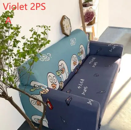 Loveseat Covers Cartoon Cloth LUMERE Violet 2PS-A