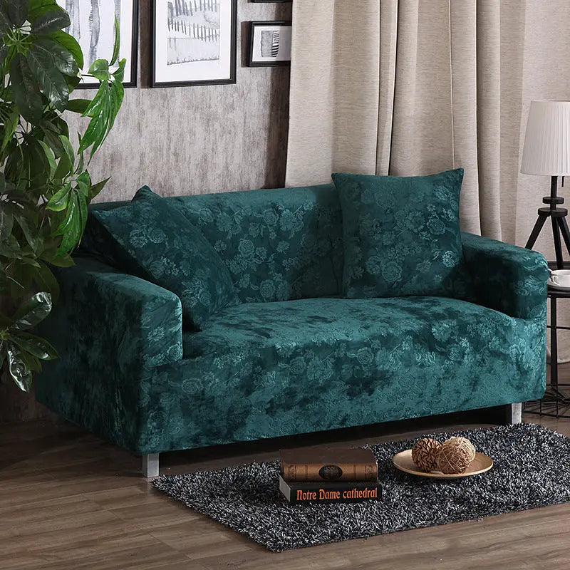 Loveseat Covers Stretch Fit Soline Dark green-Individual