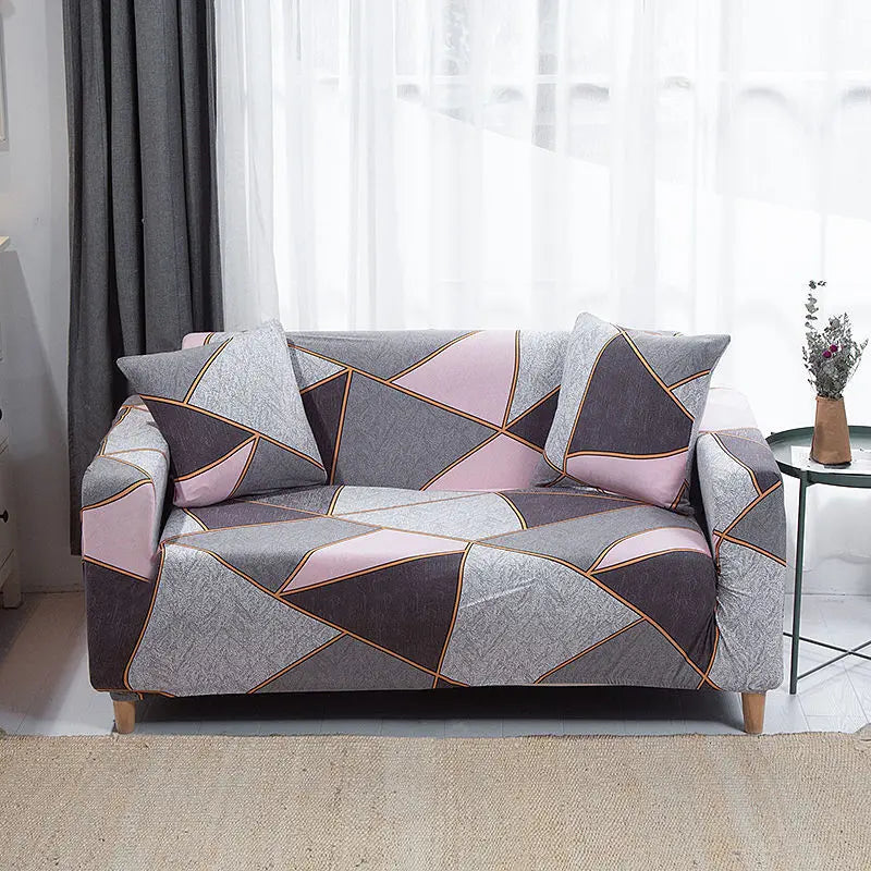 Loveseat Covers Stretch Floral ELISIA Colorful Geometry-Four People