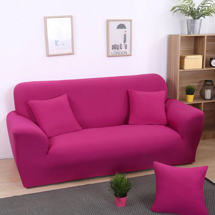 Loveseat Covers Stretch Floral ELISIA Rose Red-Single