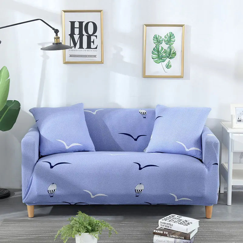 Loveseat Covers Stretch Floral ELISIA Seagull Pillow Cover For Free-Four People