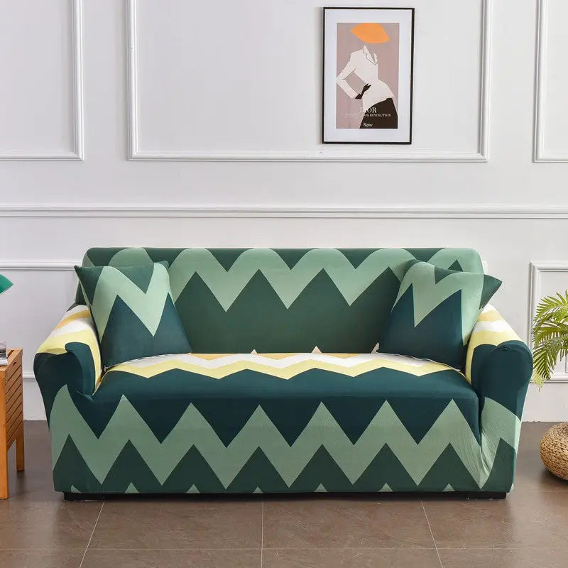 Loveseat Covers Stretch Floral VIRELLE Nordic Stripes-Three