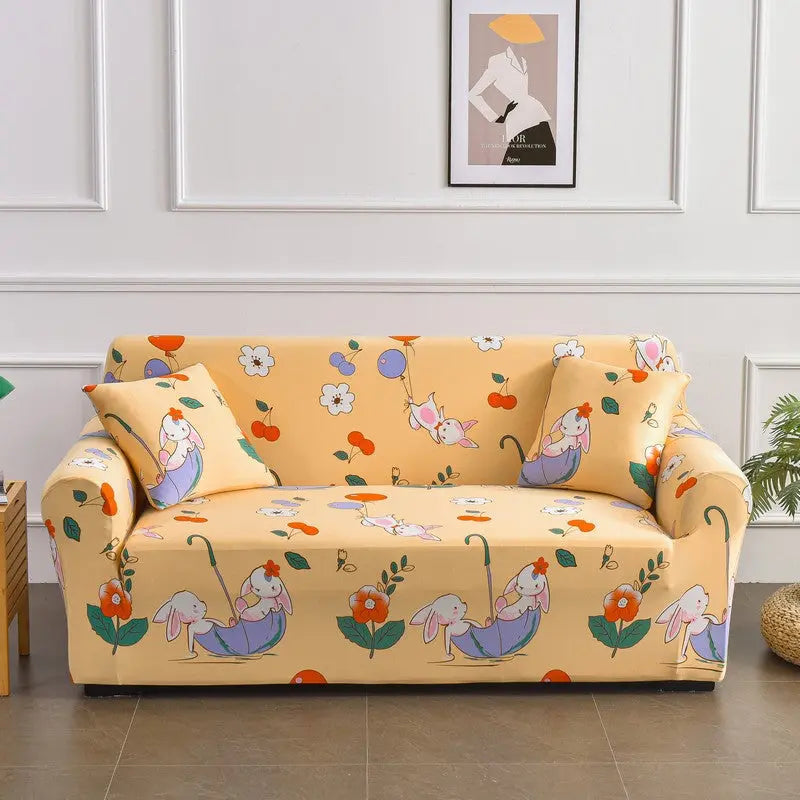 Loveseat Covers Stretch Floral VIRELLE Pastoral Life-Double Seat