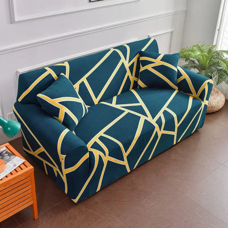 Loveseat Covers Stretch Floral VIRELLE Simple Lines-Three