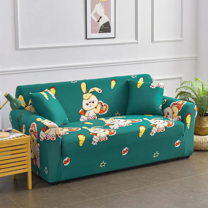 Loveseat Covers Stretch Floral VIRELLE Turski-Three