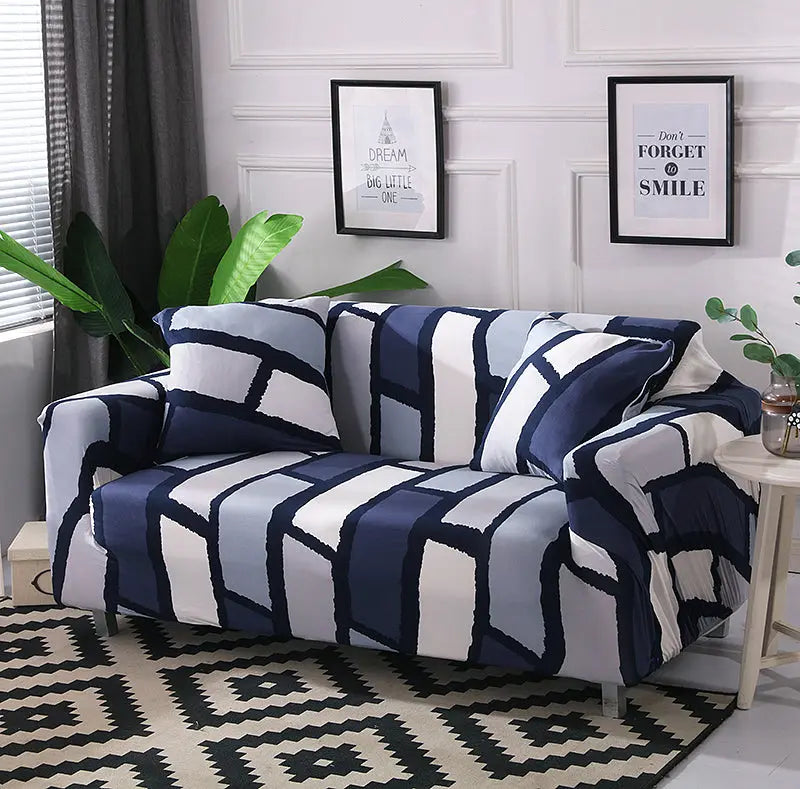 Loveseat Covers Stretch Print ELISIA 1 Style-Double