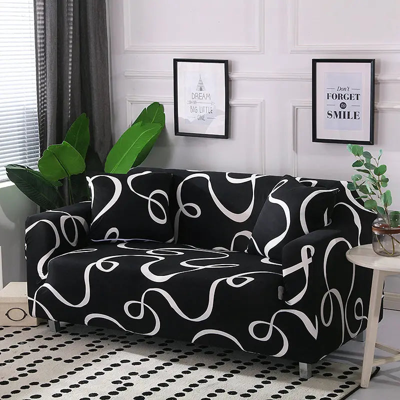 Loveseat Covers Stretch Print ELISIA 2 Style-Single