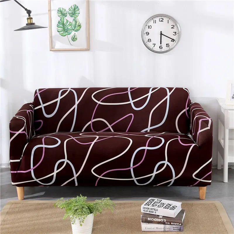 Loveseat Covers Stretch Striped AURELIA A2-Single seat90 to140cm