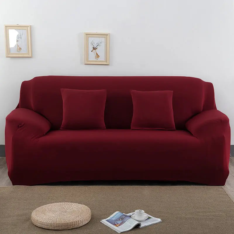 Loveseat Covers Stretchable Full-Fit ELOISE Lafite Red-1seat