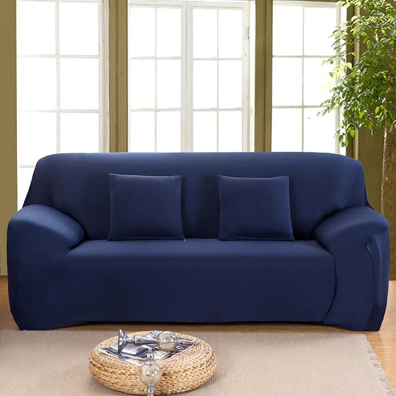 Loveseat Covers Stretchable Full-Fit ELOISE Navy Blue-4seat