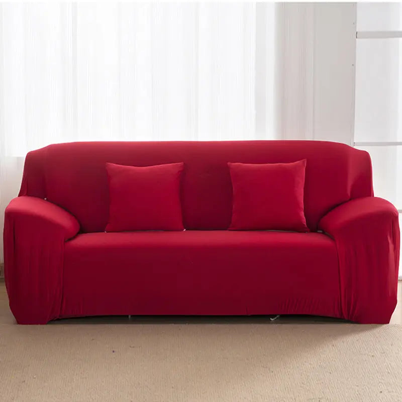 Loveseat Covers Stretchable Full-Fit ELOISE Red-2seat