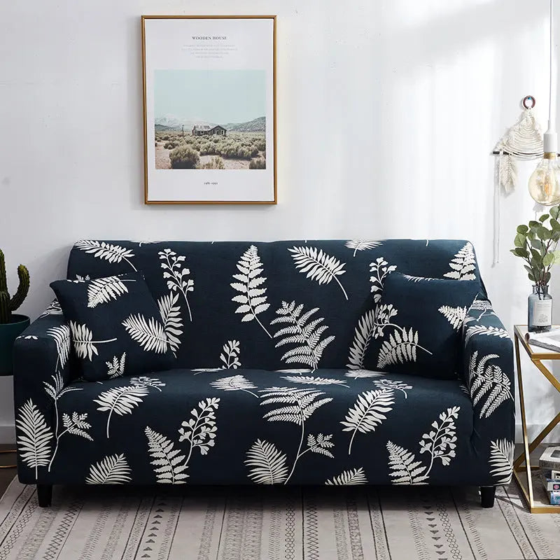 Loveseat Covers Stretchable Geometric LUMIÈRE Night Shadow-Three people