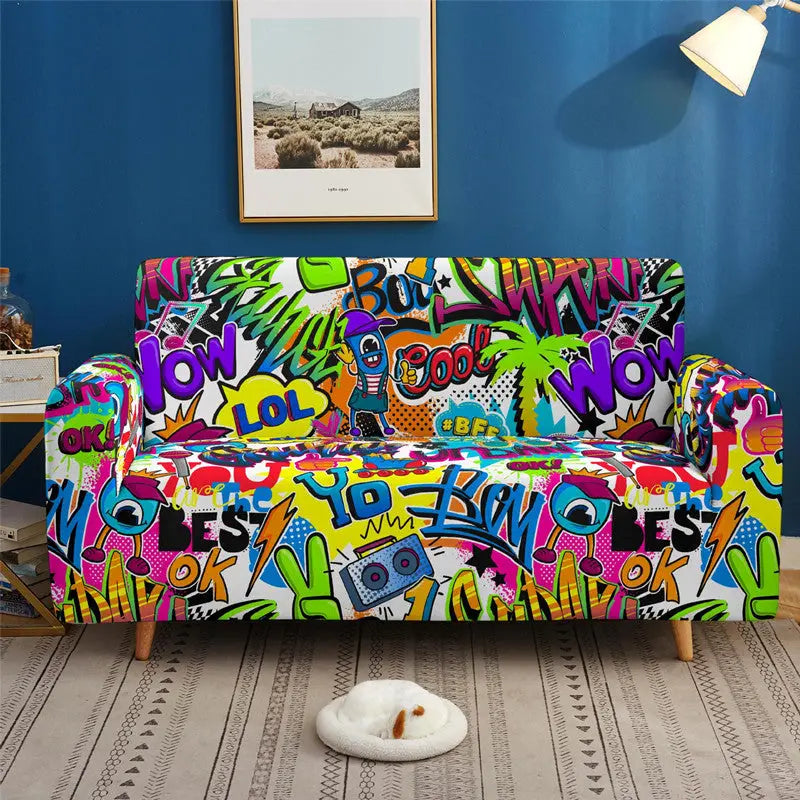 Loveseat Covers Stretchable Modern Élanis Style1-Individual