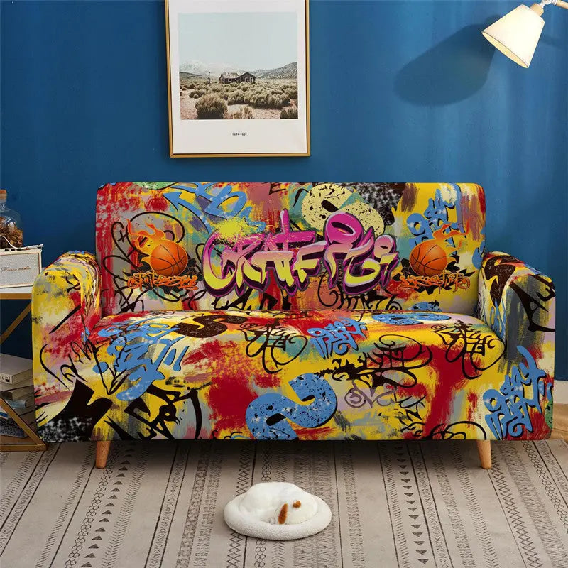 Loveseat Covers Stretchable Modern Élanis Style7-Double