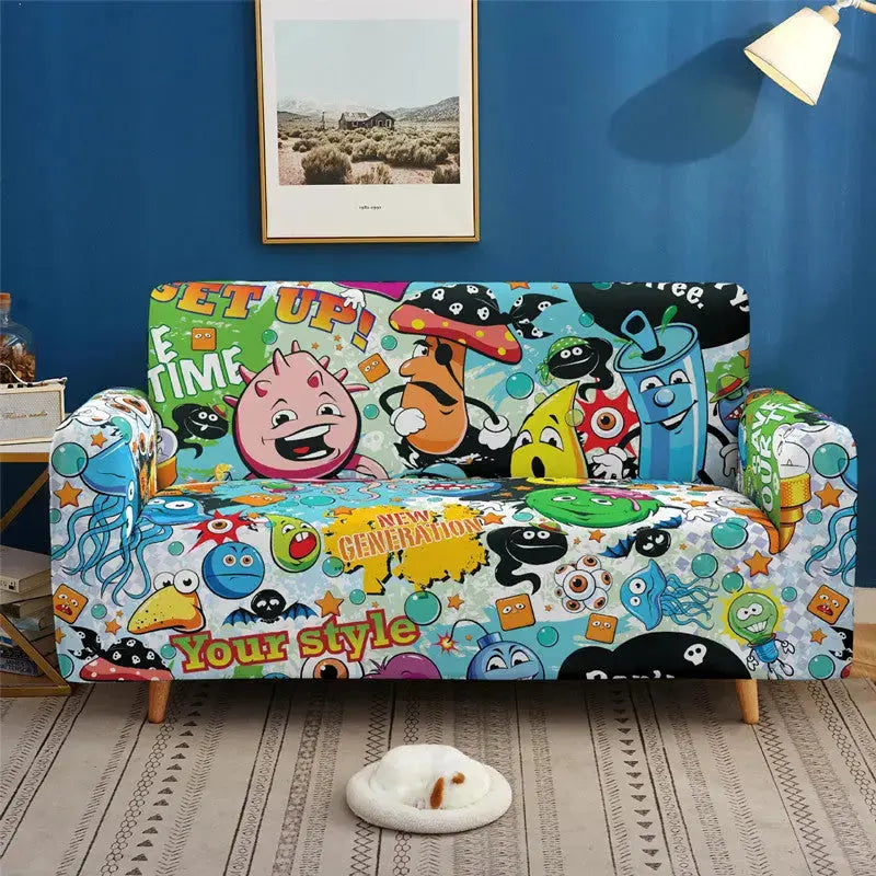 Loveseat Covers Stretchable Modern LUMIERA Style4-Individual