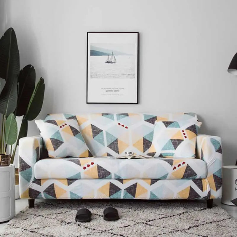 Loveseat Covers Stretchable Polyester FLORELLE 1 style-3 seat